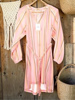 Xirena NWT Sabrine Dress with Pockets Size XS in Villa Pink/Orange/Multi Stripes